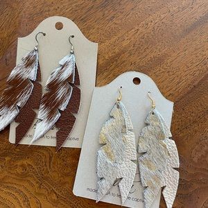 Original cowhide earrings